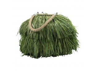Zelený závěsný koš tráva - 30*30*23cm