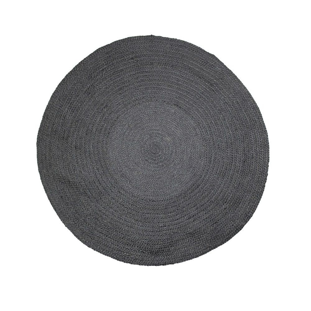Černý kulatý koberec z juty Bernard  - Ø120*1cm Mars & More