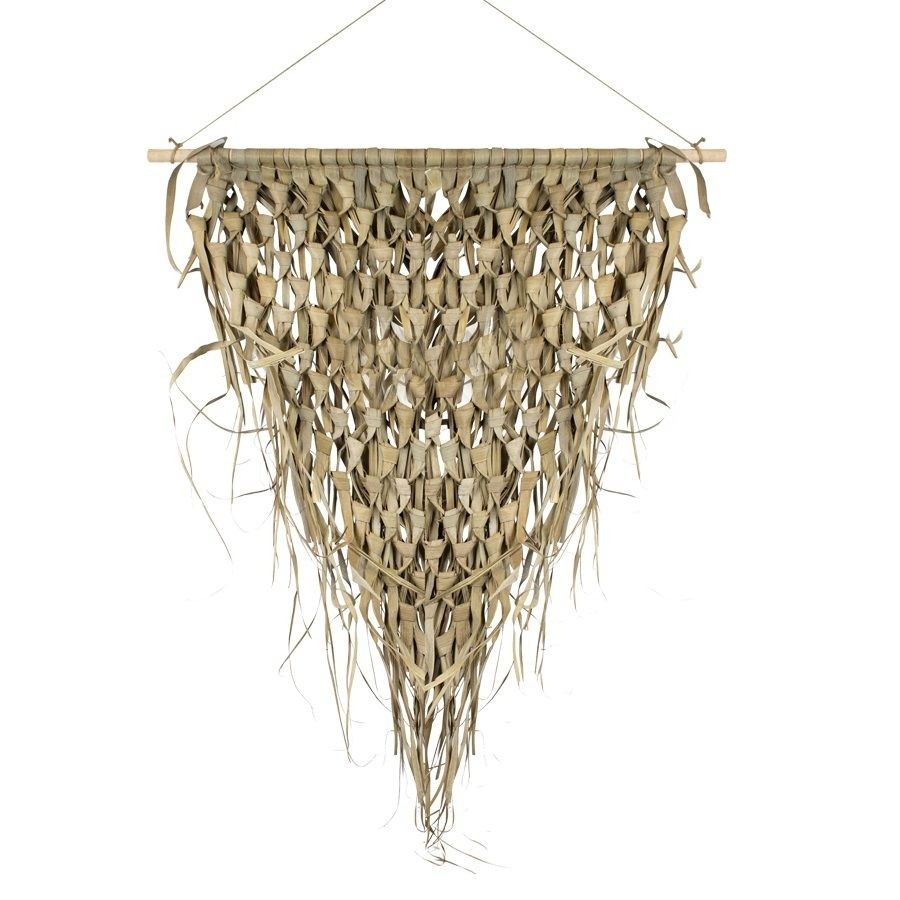 Tapisérie pletený trojúhelník palmového listí na hůlce - 3*65*75cm