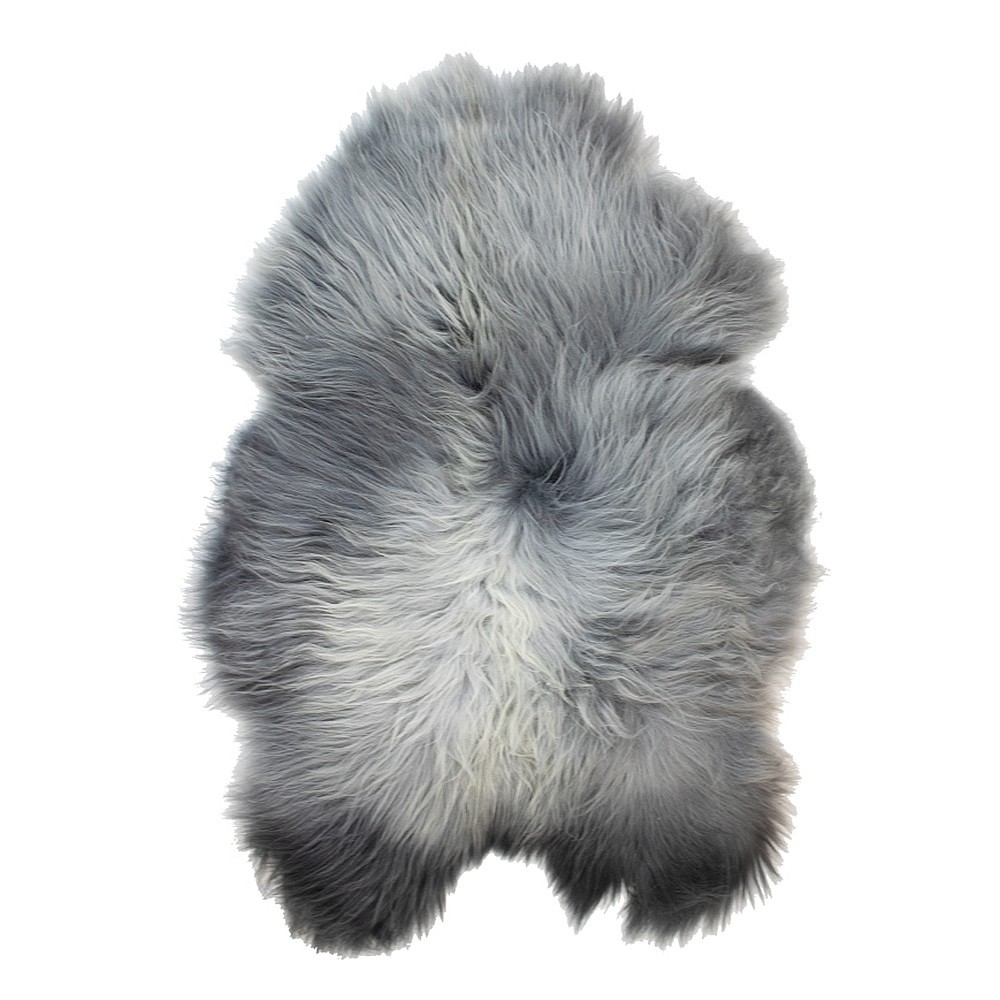 Šedá stříbrná kůže s černými konečky z Islandské ovce Iceland grey - 115*75*5cm