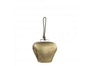 Zlatý kovový zvonek ve tvaru kravského zvonu - 30*14*14cm