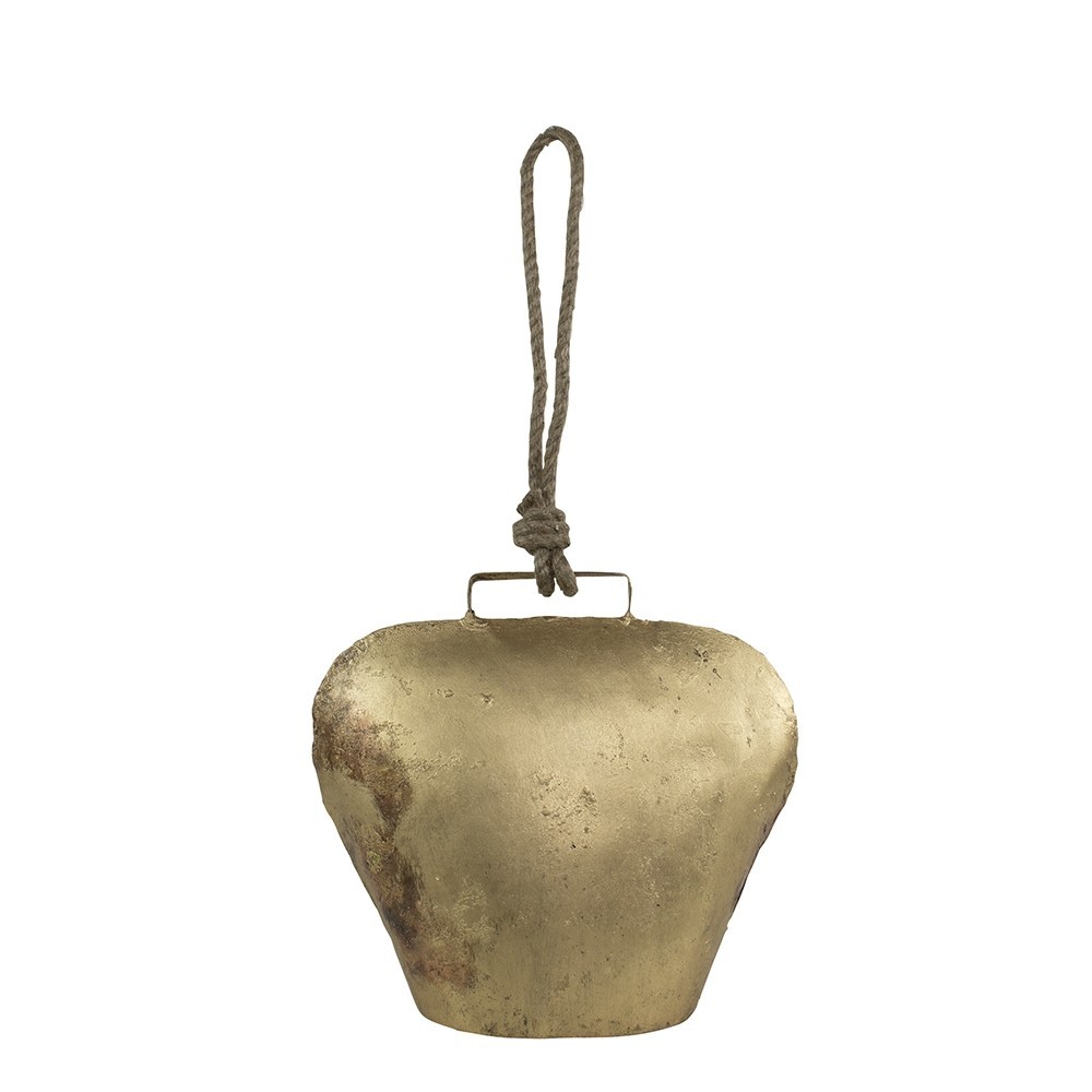 Zlatý kovový zvon ve tvaru kravského zvonu - 20*11*20cm Mars & More