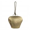 Zlatý kovový zvonek ve tvaru kravského zvonu  - 45*28*24cmBarva: zlatá antik s patinouMateriál: kovHmotnost: 0,73 kg