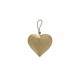 Dekorace závěsné zlaté retro srdce na provázku - 24*13*13cm