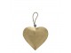 Dekorace závěsné zlaté retro srdce na laně - 30*18*18cm
