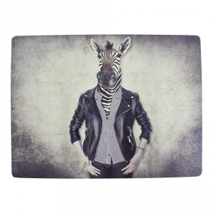 4ks pevné korkové prostírání paní zebra - 30*40*0,4cm