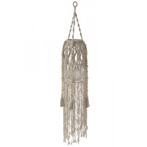 Skleněný závěsný svícen s provázky Macrame - Ø 25*125cm