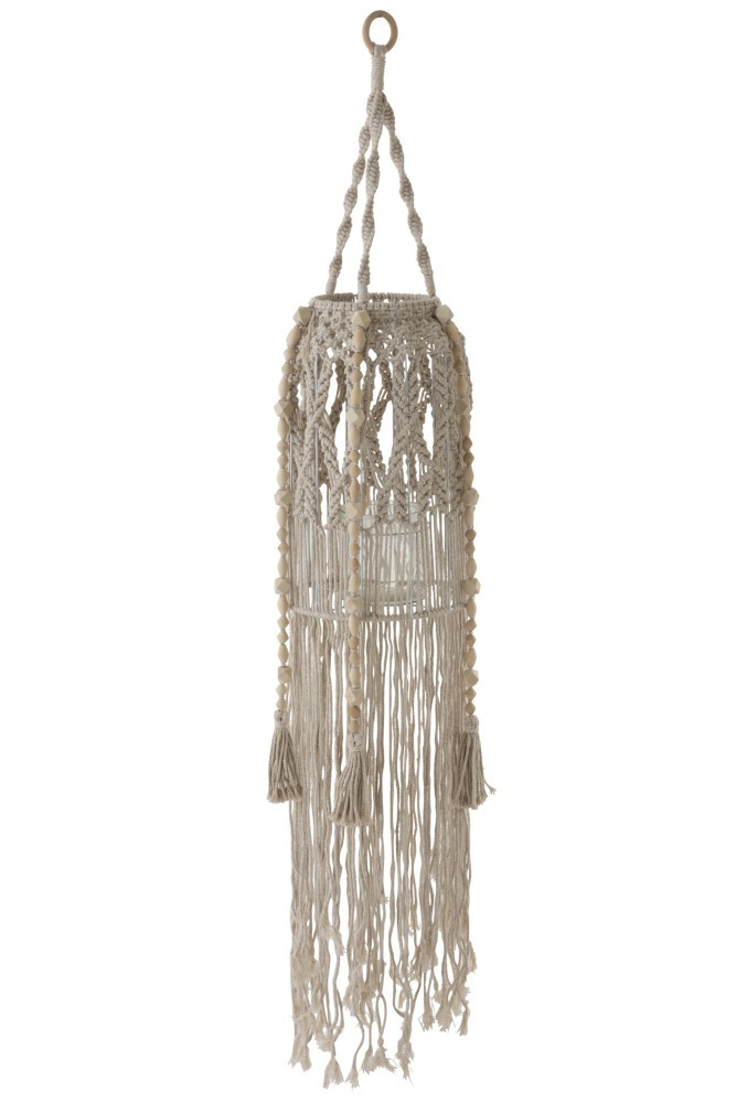 Skleněný závěsný svícen s provázky Macrame - Ø 25*125cm