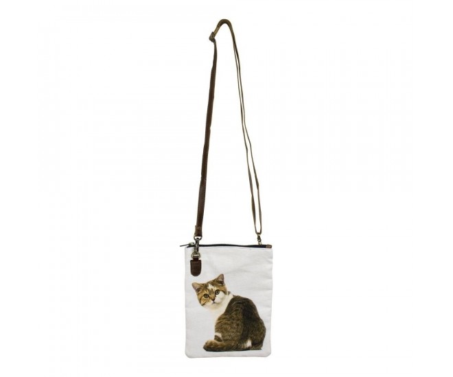 Kožená bavlněná Crossbody s kočičkou - 18*2*23cm Mars & More 