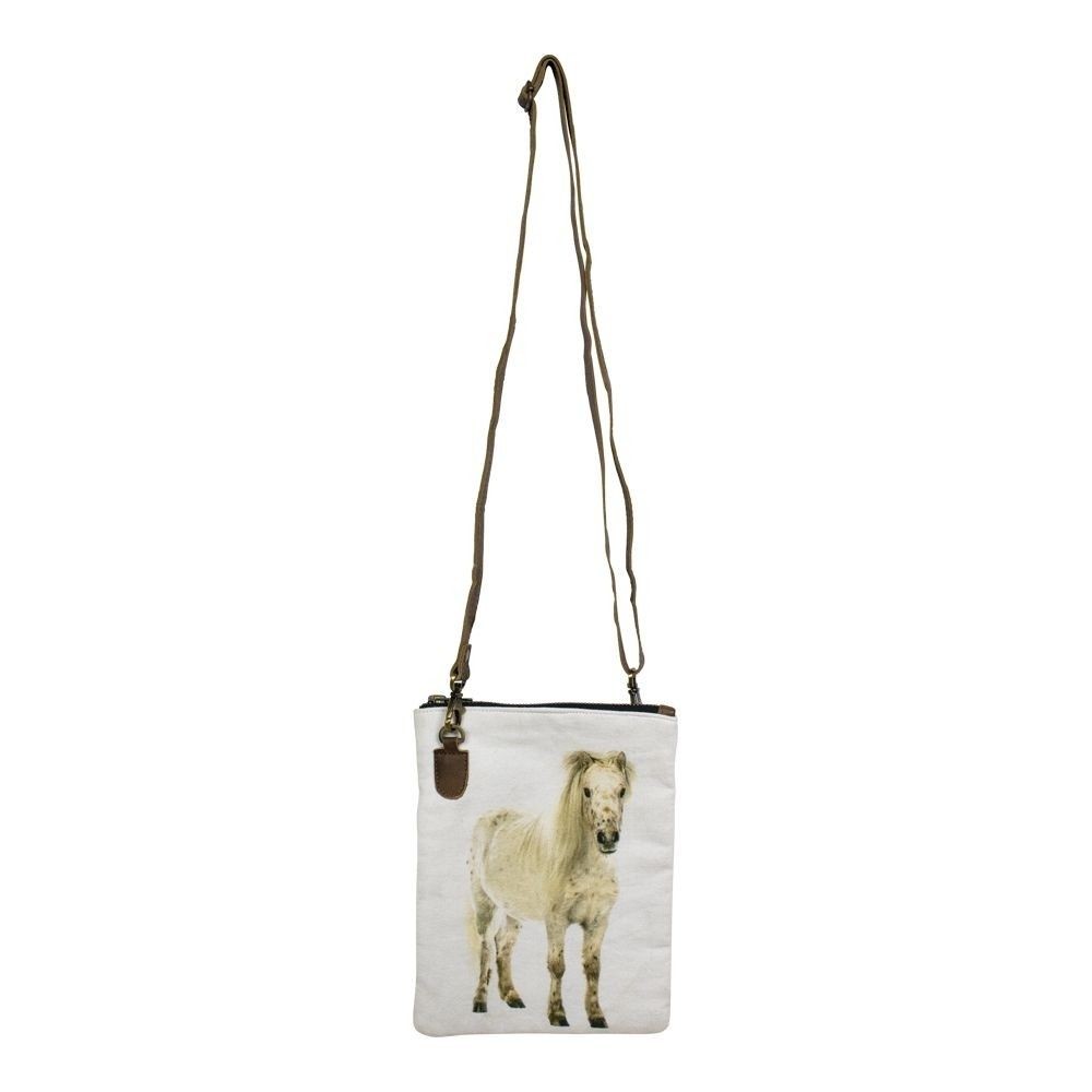 Kožená bavlněná Crossbody s poníkem - 18*2*23cm