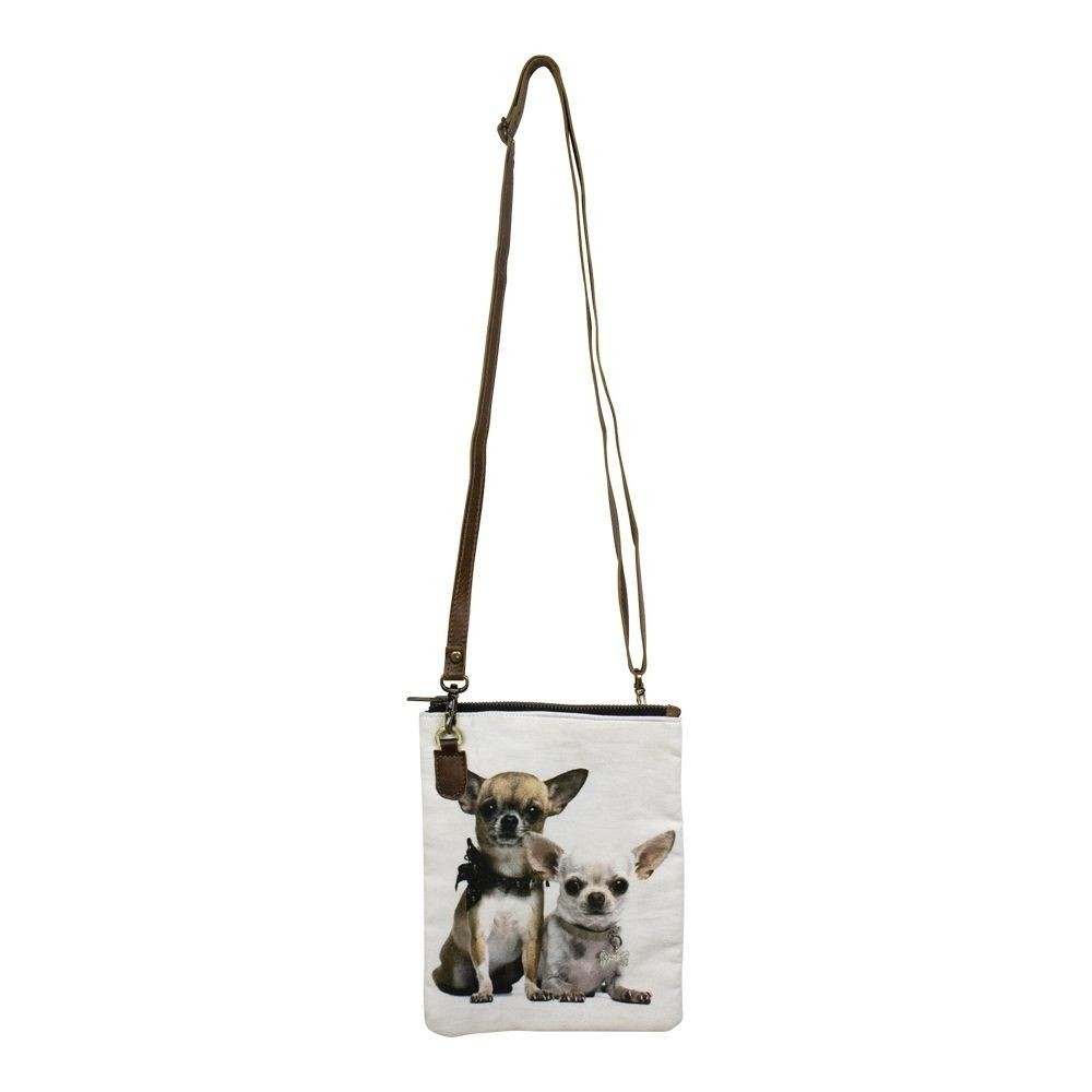 Kožená bavlněná Crossbody s Čivavou - 18*2*23cm