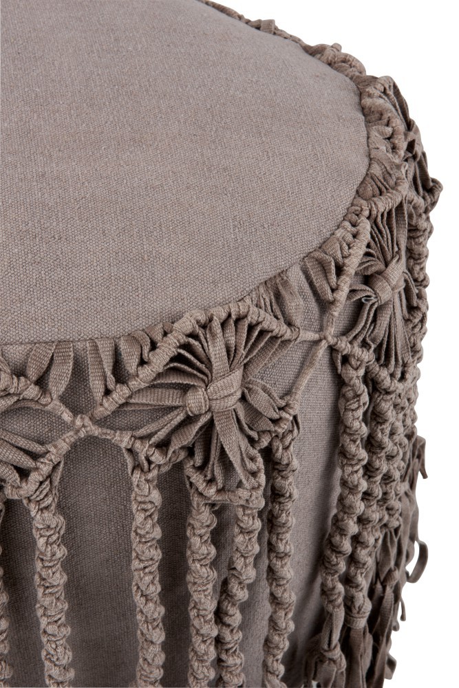 Bavlněný puf Macrame taupe - Ø 45*45cm