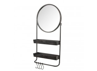 Nástěnné zrcadlo s poličkami a háčky Sidonie - 38*12*89 cm