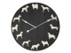 Černé nástěnné hodiny Psi – Ø 80*6 cm / 1*AA
