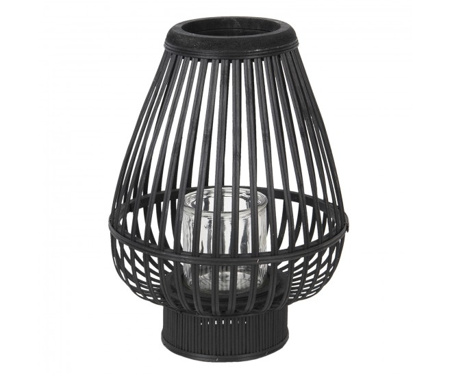 Černá dřevěná lucerna Cotilde – Ø 27*36 cm Clayre & Eef