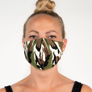 Maskáčová bavlněná rouška na obličej