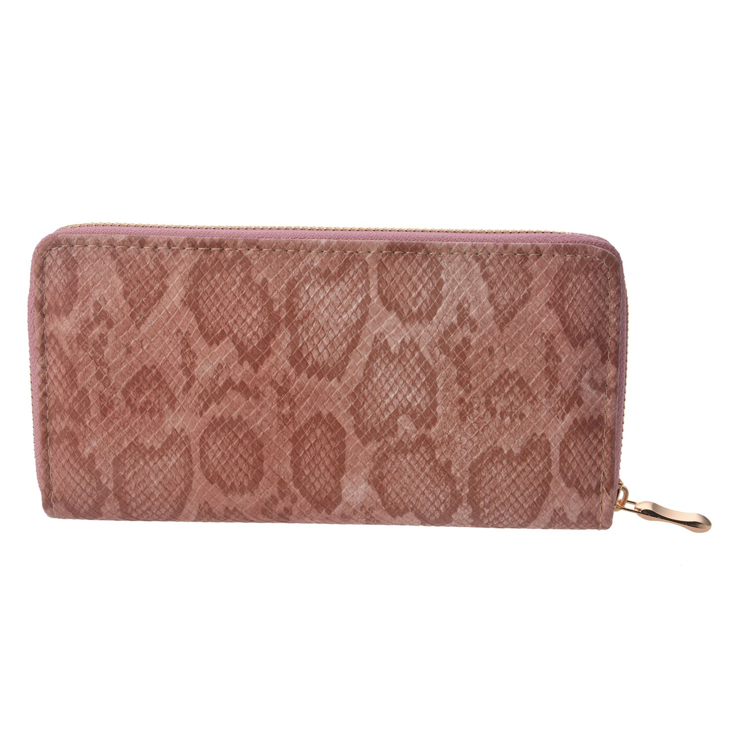 Středně velká peněženka růžovo hnědé barvy se zapínáním na zip.   19*10 cm Clayre & Eef