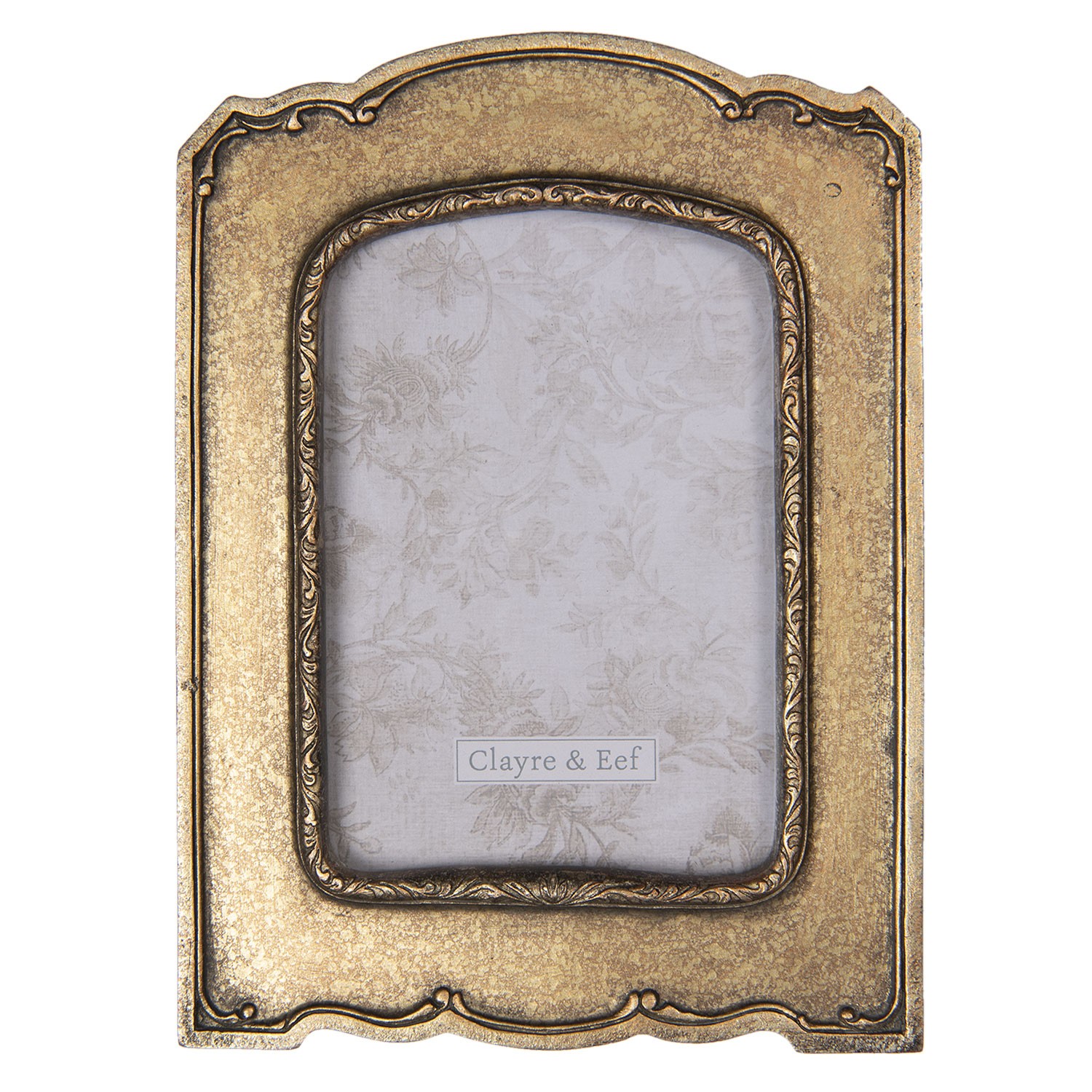 Zlatý rámeček na fotografie s patinou Claudette - 15*2*21 cm / 10*15 cm Clayre & Eef