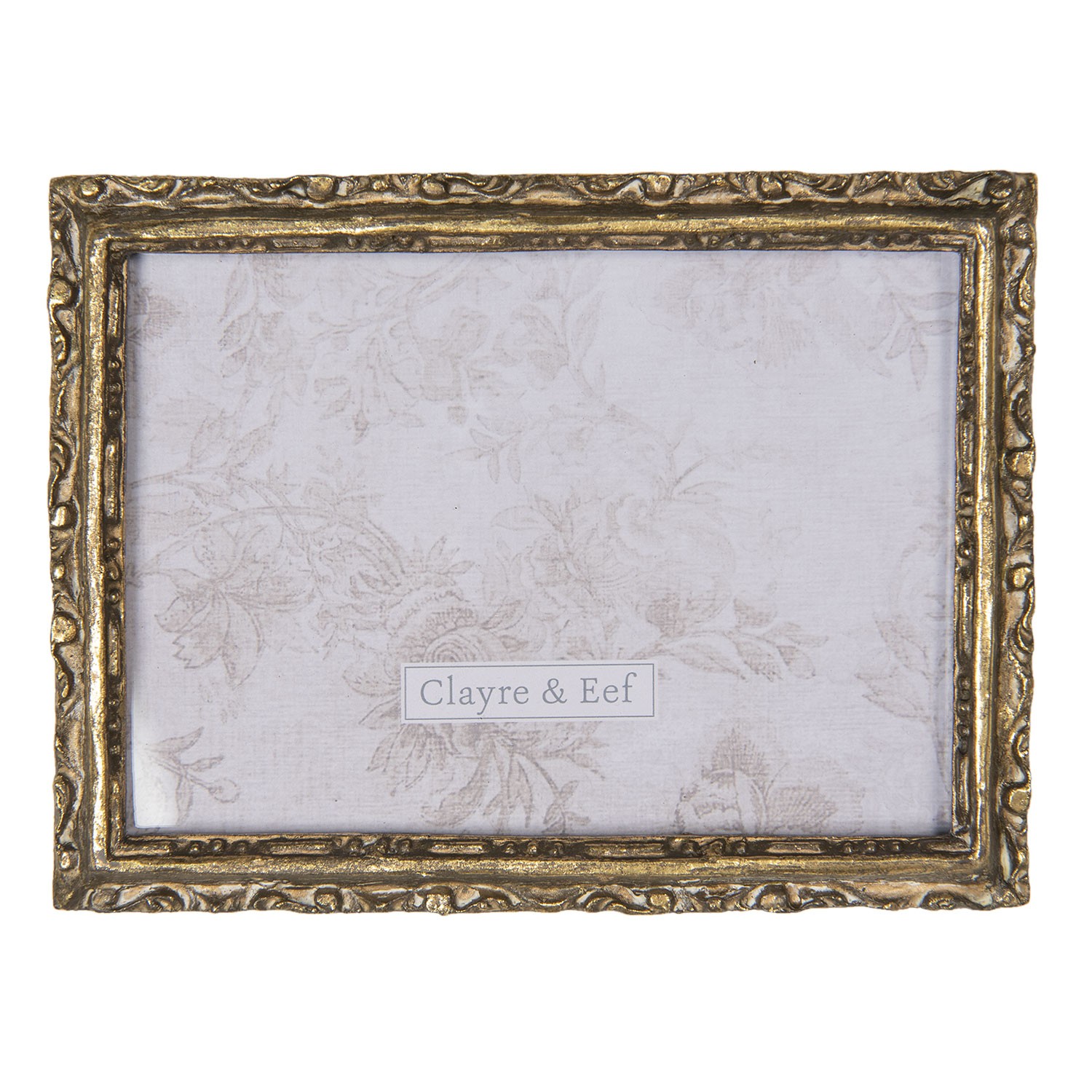 Zlatý vintage rámeček na fotografie s ornamenty - 15*2*20 cm / 13*18 cm Clayre & Eef