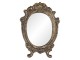 Oválné zrcadlo ve zlatém rámu ve vintage stylu s patinou - 9*1*12 cm