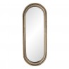 Oválné nástěnné zrcadlo s hnědým rámem Ann - 15*2*41 cmBarva: Hnědá / Transparentní Materiál: Polyresin / Sklo 