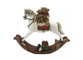 Dekorace houpací koník s medvídky  - 21*5*17 cm