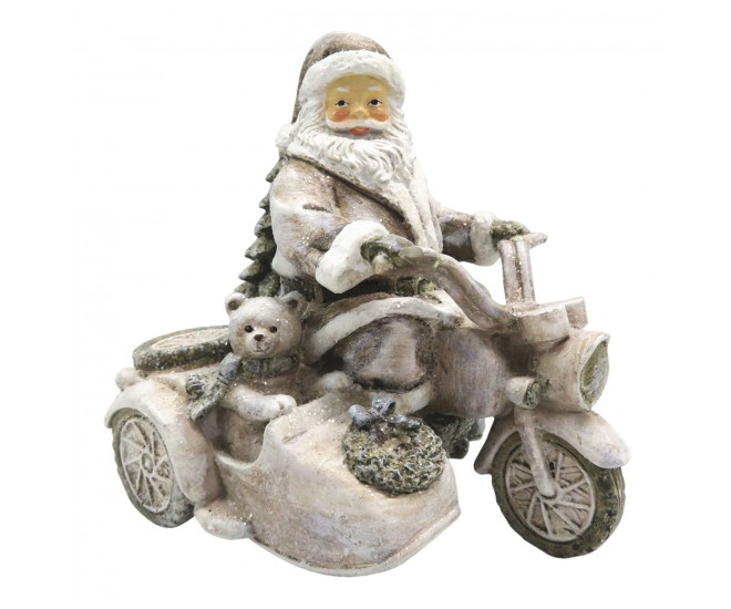 Dekorace Santa na motorce - 13*10*13 cm