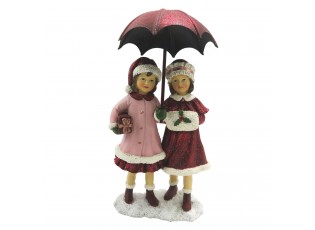 Dekorace děti s deštníkem - 11*6*16 cm