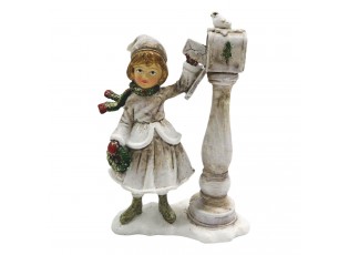 Dekorace dítě u poštovní schránky s dopisem - 8*4*12 cm
