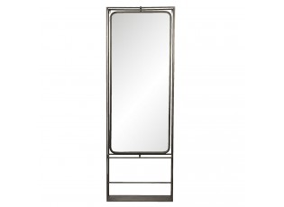 Zrcadlo v kovovém rámu s policemi Norberta - 60*13*180 cm