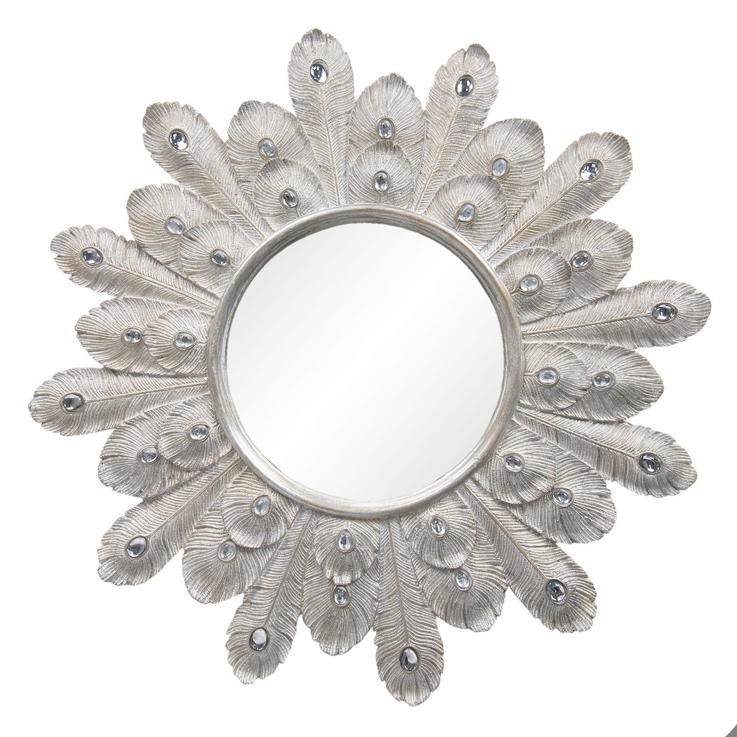 Nástěnné zrcadlo s rámem v designu pavích per – Ø 54*2 cm Clayre & Eef