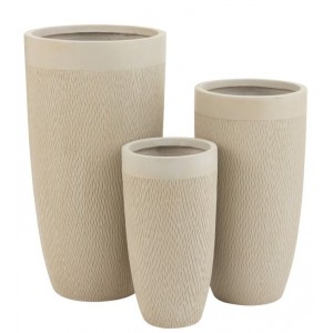 Set 3ks béžových váz Clay - Ø 38*72 cm