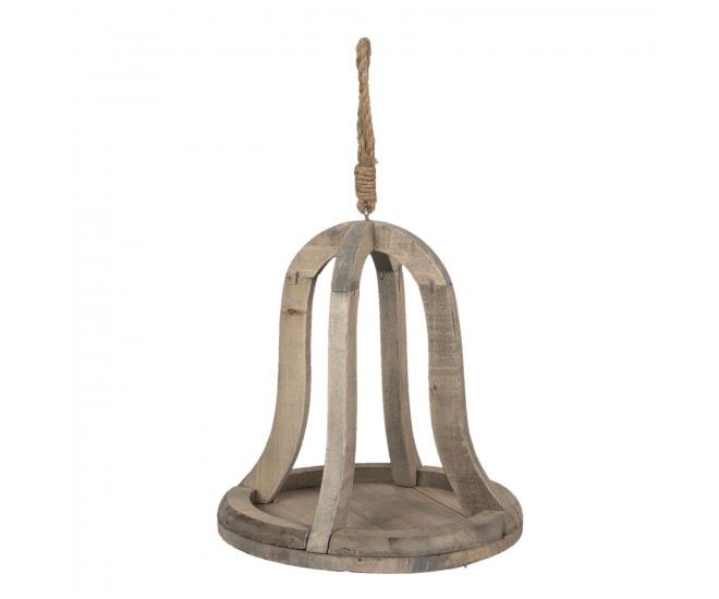 Závěsná dřevěná dekorace ve tvaru zvonu - Ø 24*24 cm