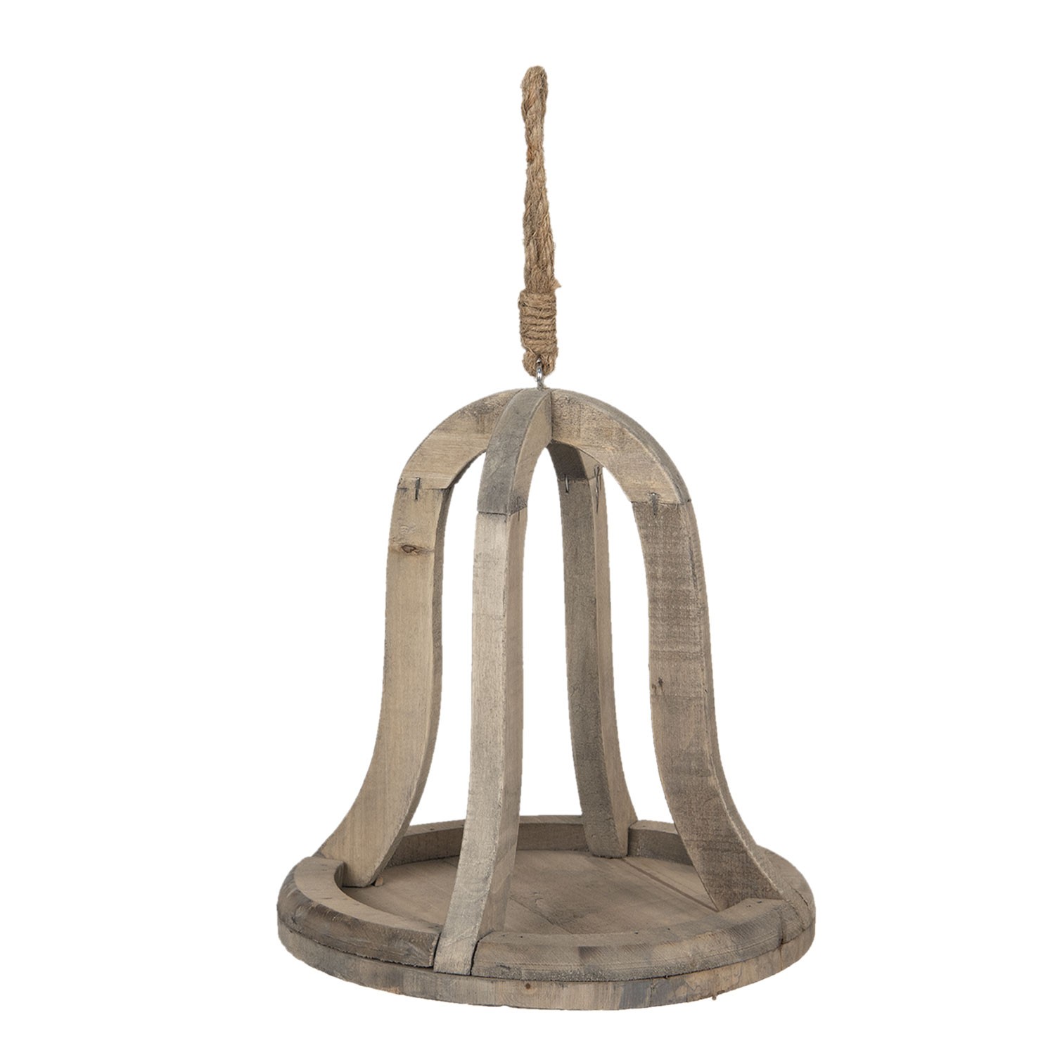Levně Závěsná dřevěná dekorace ve tvaru zvonu - Ø 24*24 cm 6H1877