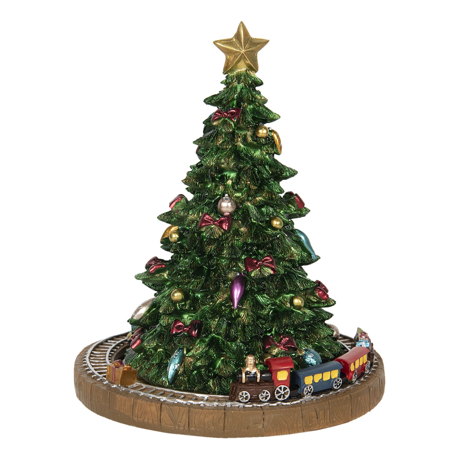 Hrací vánoční stromek s vláčkem - Ø 15*18 cm 6PR2845