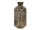 Vysoká stříbrná kovová váza s reliéfem Marquite – Ø 26*56 cm