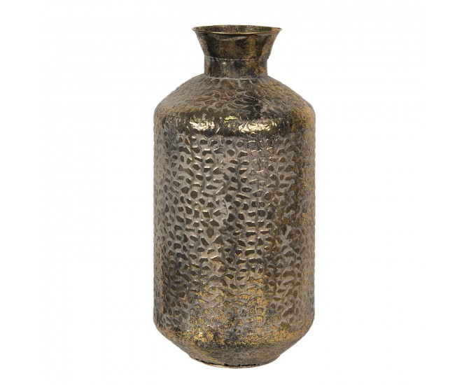 Vysoká stříbrná kovová váza s reliéfem Marquite – Ø 26*56 cm