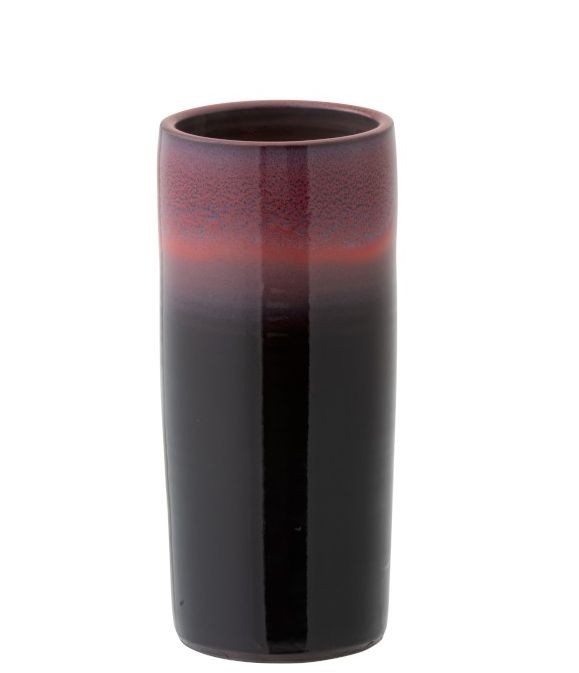 Keramická černo-červená váza Transition - Ø 15*35 cm