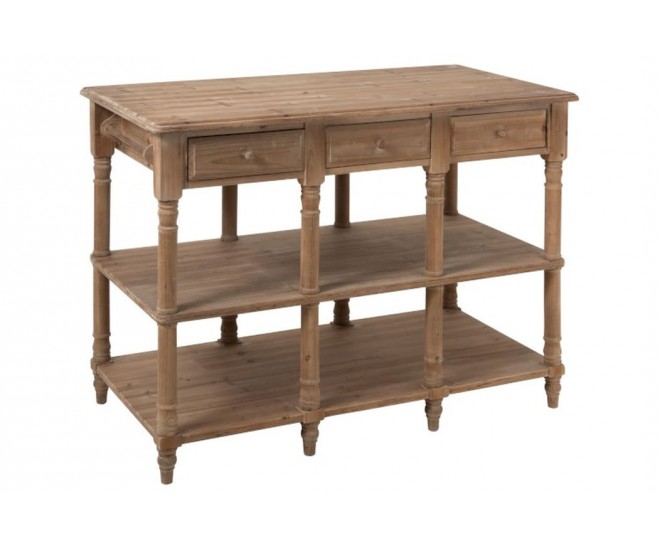 Dřevěný konzolový stolek se šuplíky přírodní Drowy - 131*70*95 cm