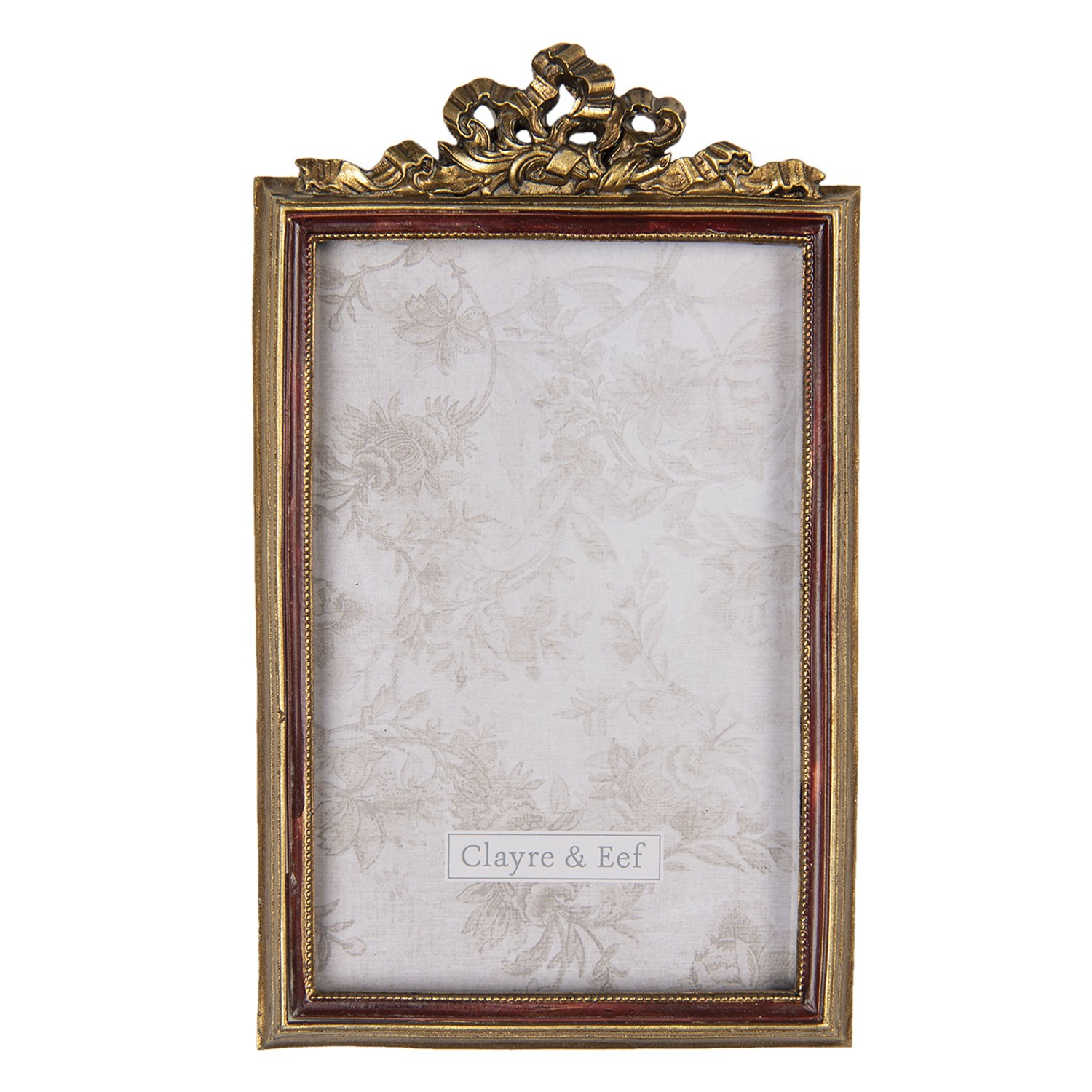 Vintage zlatý fotorámeček s ornamenty - 12*1*19 cm / 10*15 cm Clayre & Eef
