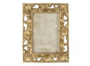 Rámeček na fotografie se zlatými květinovými ornamenty - 16*2*21 cm / 10*15 cm