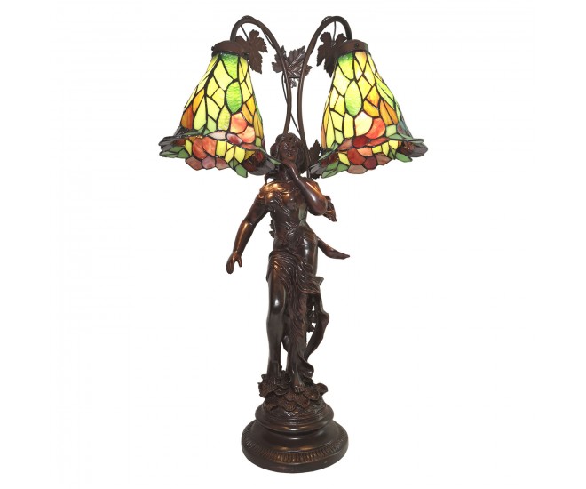 Stolní lampa Tiffany Cloches - 50*28*84 cm E27/max 2*60W