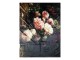 Černý plyšový pléd /přehoz s květy Vintage I - 130*170 cm