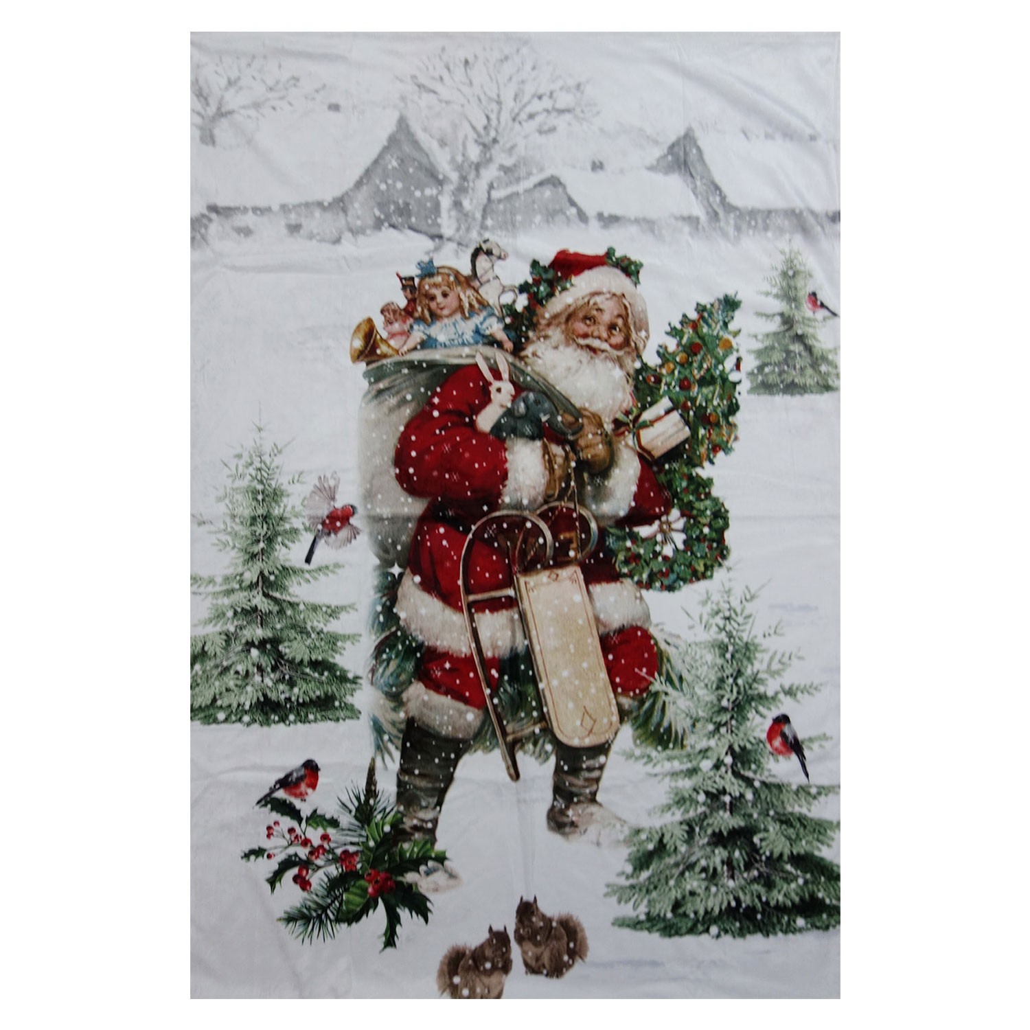Plyšový pléd /přehoz Santa - 130*170 cm