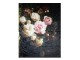 Černý plyšový pléd /přehoz s květy Vintage - 130*170 cm