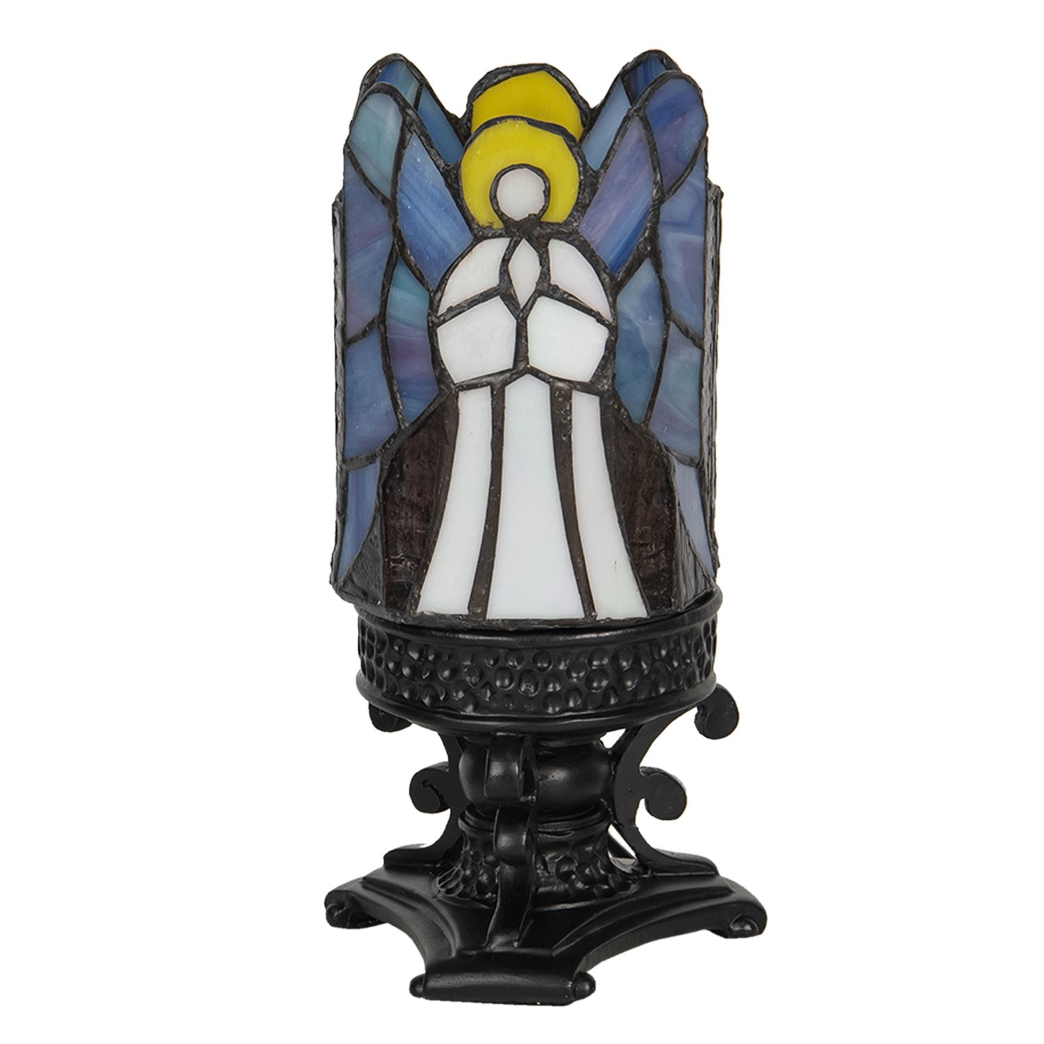 Vitrážová stolní lampa Tiffany Ange – Ø 14*21 cm E14/max 1*25W
