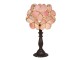 Růžová stolní lampa Tiffany Bloom - 21*21*38 cm E14/max 1*25W