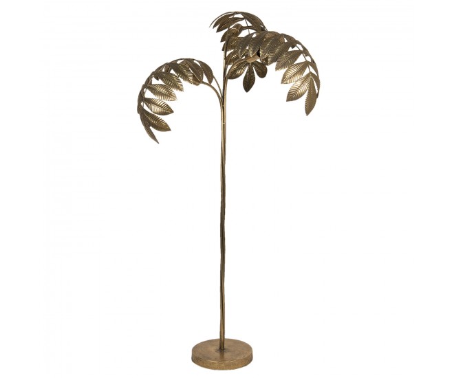 Zlatá stojací lampa ve tvaru palmy - 70*56*147 cm Clayre & Eef