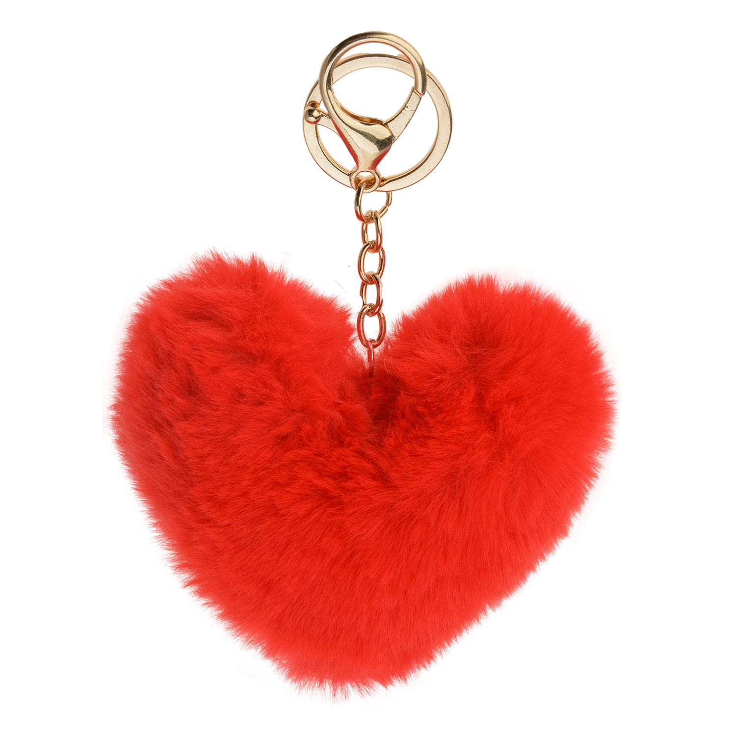 Červená chlupatá klíčenka ve tvaru srdce Clayre & Eef