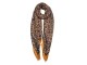 Hnědý šátek s tygrovaným motivem - 90*180 cm